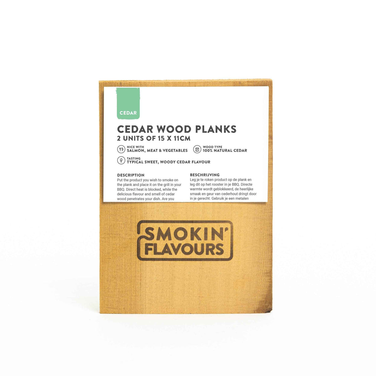 Smokin’ Flavours Cederhouten planken 2 stuks 15x11cm