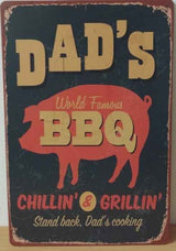 BBQ wandbord Dad's BBQ chillin en grillin